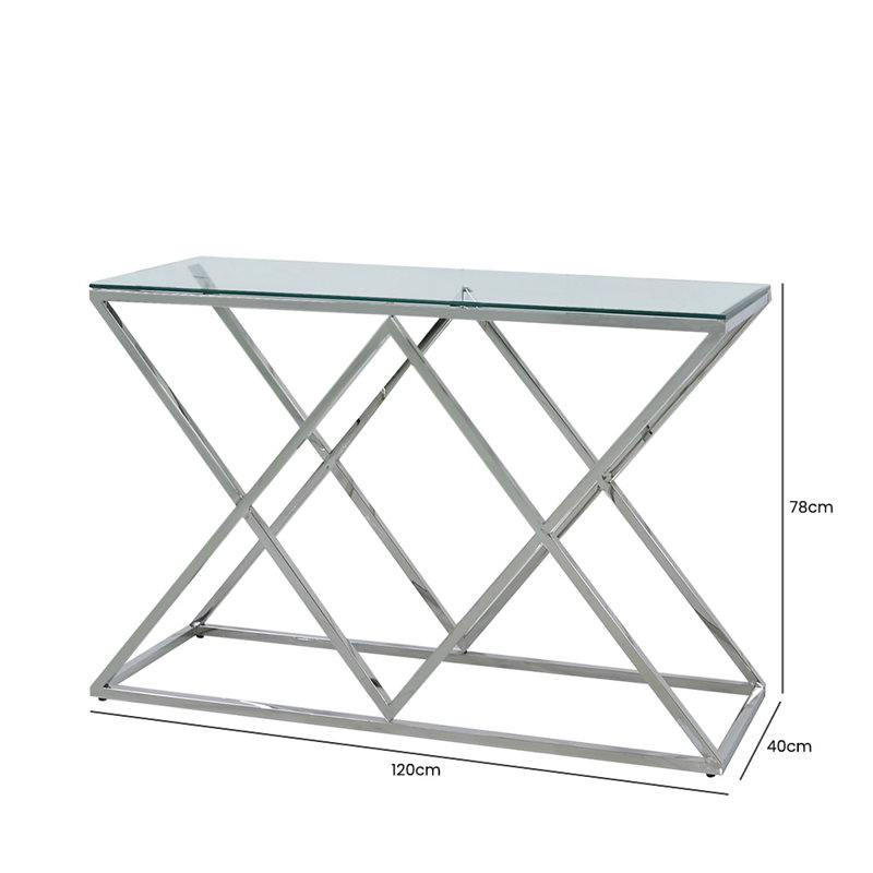 Console Table for Hallway Living Room Furniture, 120cm Slim Entryway Table, Silver