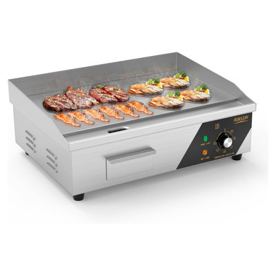 1600 Watt 22" Silver Stainless Steel Electric Flat Griddle