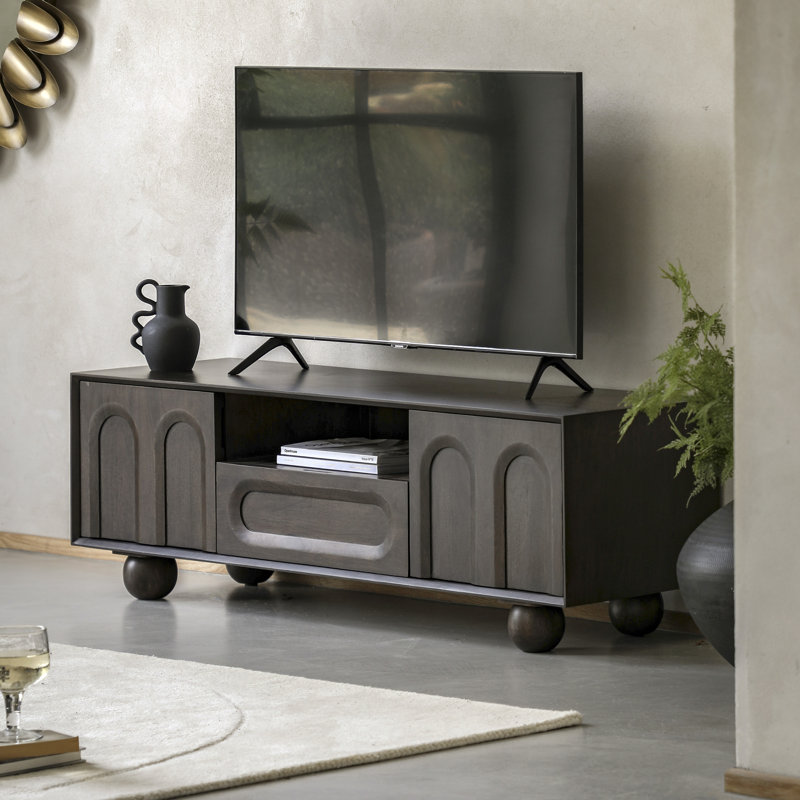 Solid Wood 45cm H Media Storage