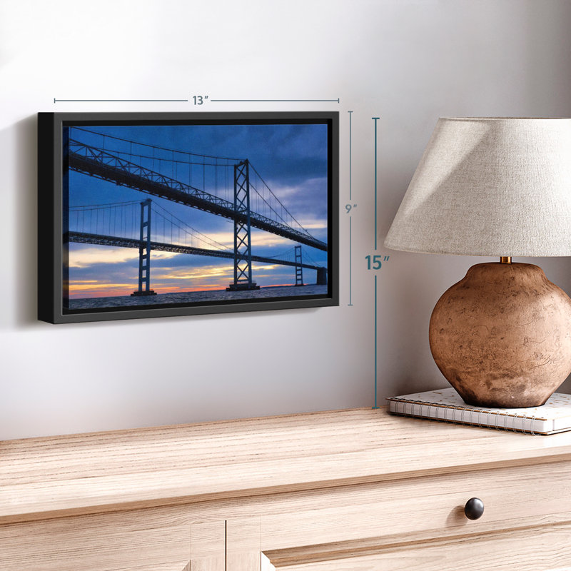 Impression sur toile Chesapeake Bay Bridge At Dawn, H 9 po x l 13 po