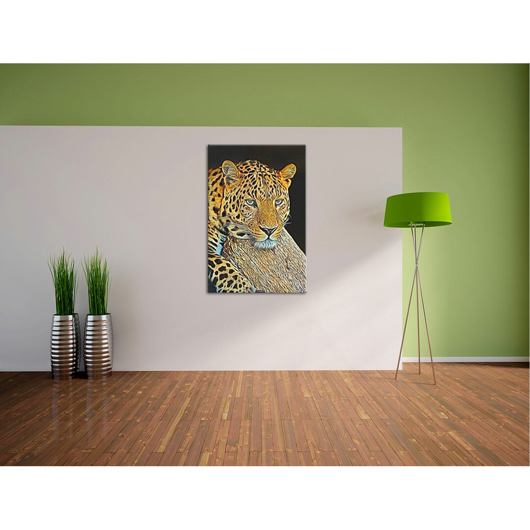 Leinwandbild Ruhiger Leopard