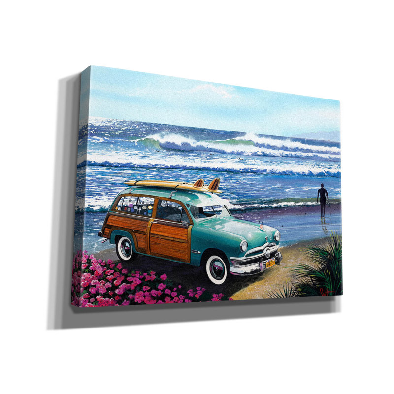 «Surf City» par Scott Westmoreland, art mural sur toile, H 40 po x l 54 po x P 1,5 po