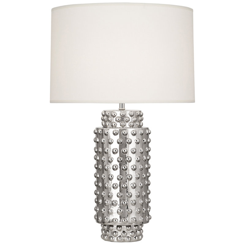 Dolly Ceramic Table Lamp, Textured Ceramic/Gold Metallic Glaze, Fondine