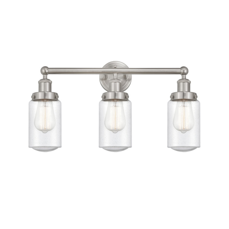3 - Light Dimmable Vanity Light, Seedy, Brushed Satin Nickel