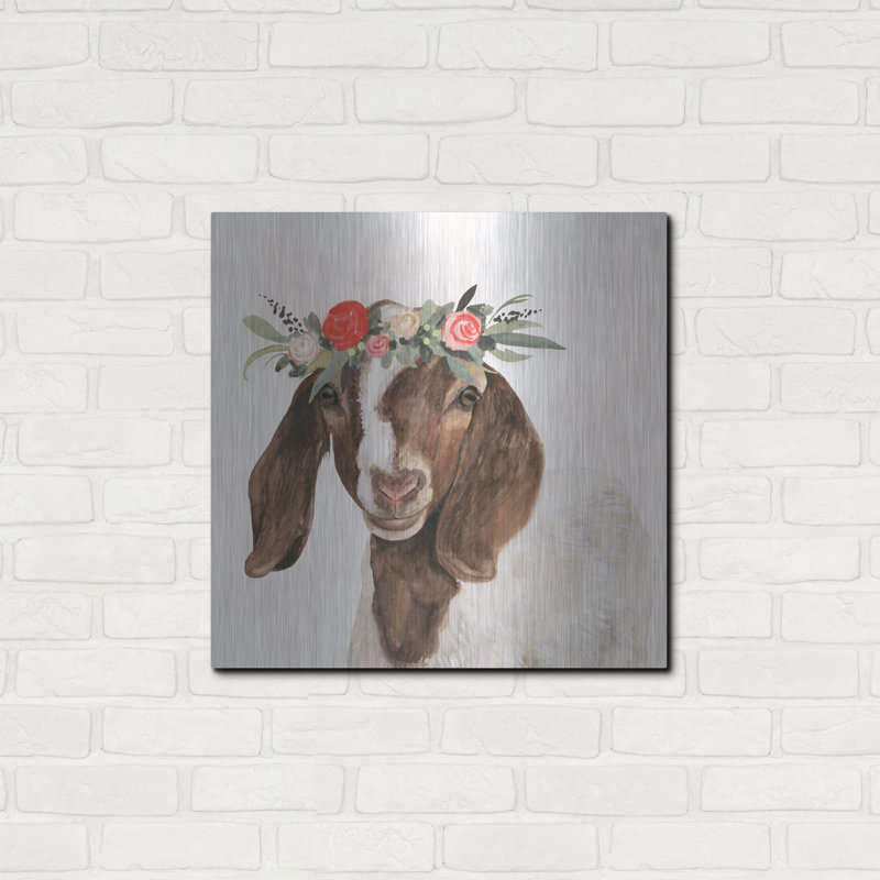«Garden Goat II» par Victoria Borges, H 24 po x l 24 po