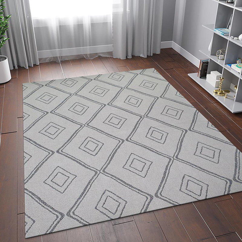 Crumpton Geometric Cotton Area Rug, Rectangle 60 x 90cm