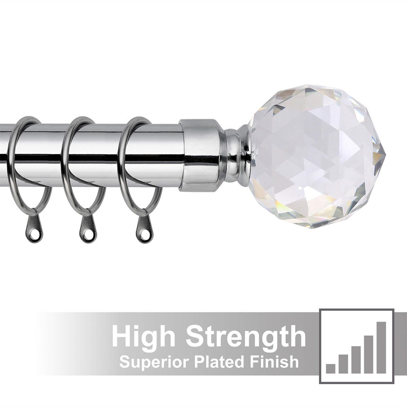 Ehrhardt Silver Curtain Track/Rail, 300cm H x 3cm W x 3cm D