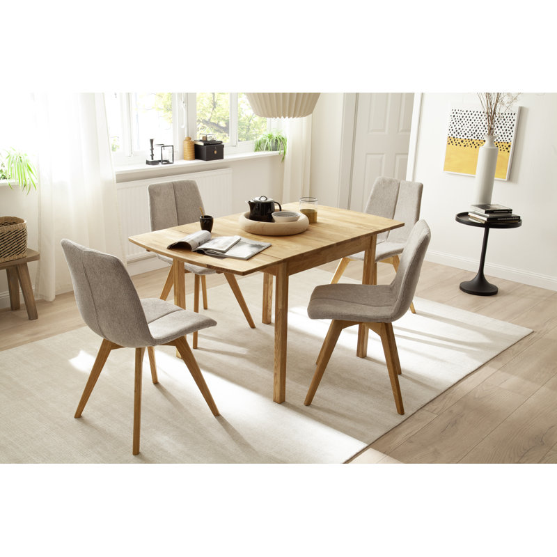 Sammie Beech Solid Wood Dining Table, Oak