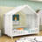 Enchanting Montessori Wooden House-Shaped Bed With Canopy-1892586437-1892586436