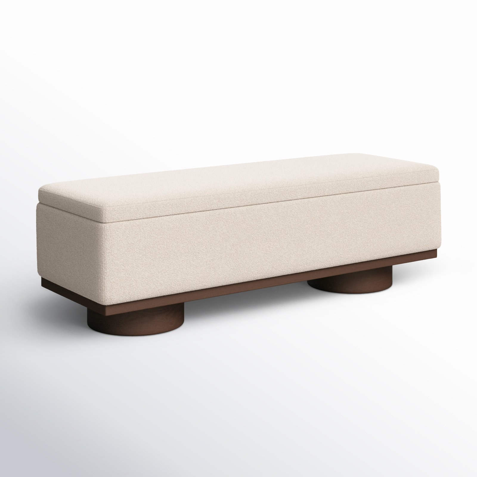 Morje 61" Linen Entryway Bench, Walnut, Sand