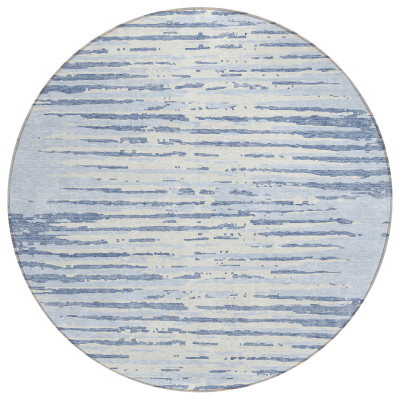 Malek Indoor/Outdoor Area Rug with Non-Slip Backing, Round 8'