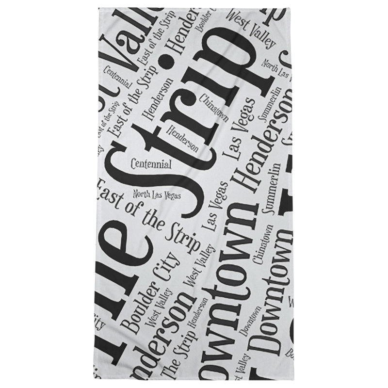 Bath Towel, Black, Microfiber, Las Vegas