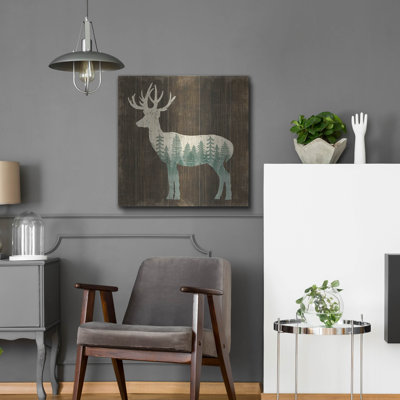 Art mural en métal Millwood Pines «Simple Living Deer Silhouette» par Michael Mullan
