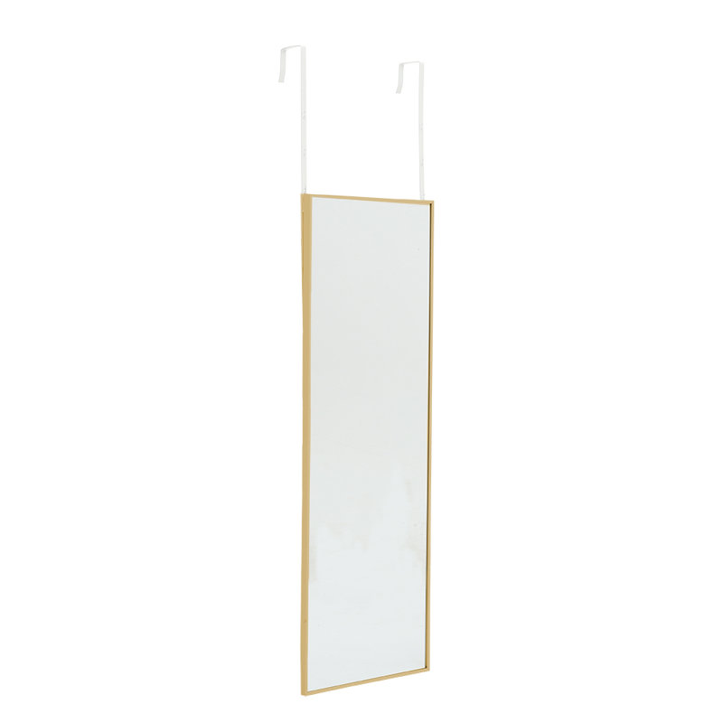 Heulyn Rectangle Metal Frame Over the Door Full Length Mirror, Gold, 118cm x 28cm