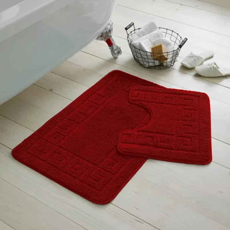Memory Foam Non-Slip Bath Mat, Red