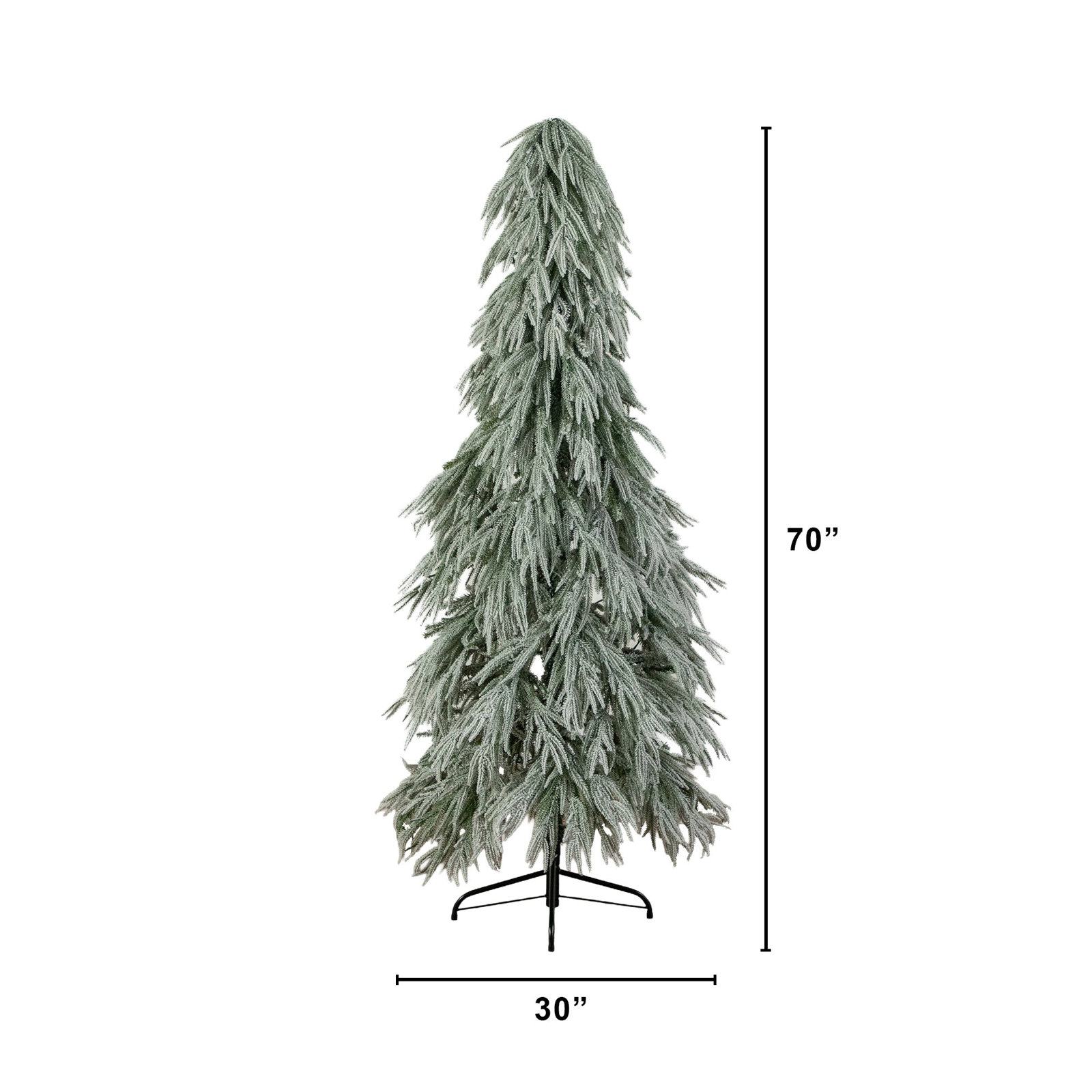 Flocked Pre-Lit Pine Christmas Tree, 6ft