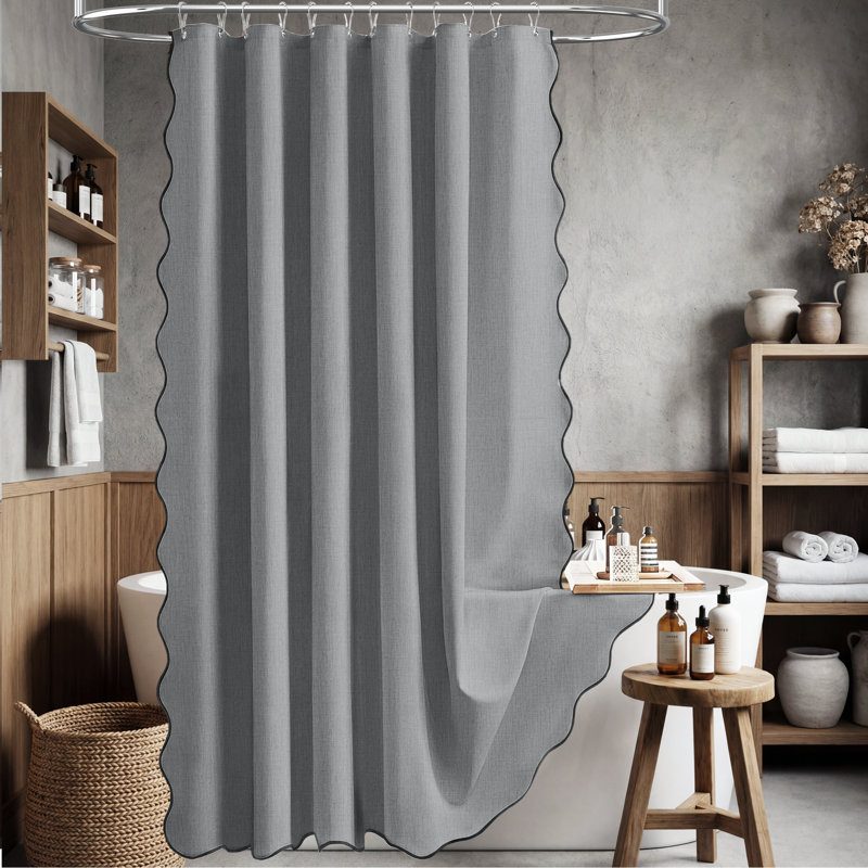 Rideaux de douche Boho Linen, H 72 po x l 72 po, Gris