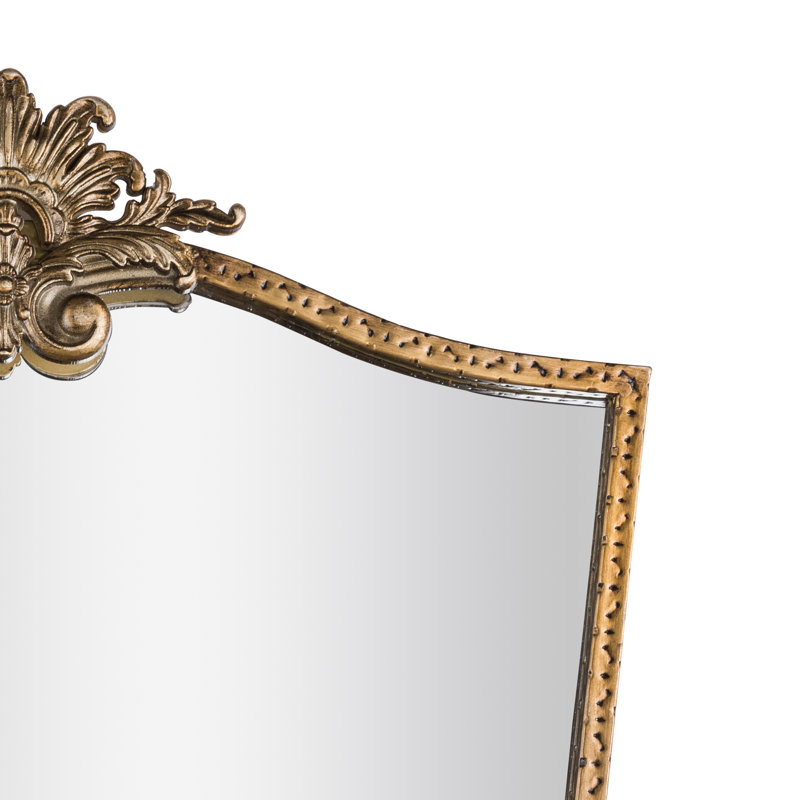 Lindon 24''x18'' Vintage Baroque Gold Framed Asymmetrical Decorative Wall Accent Mirror For Living Room, Antique Gold