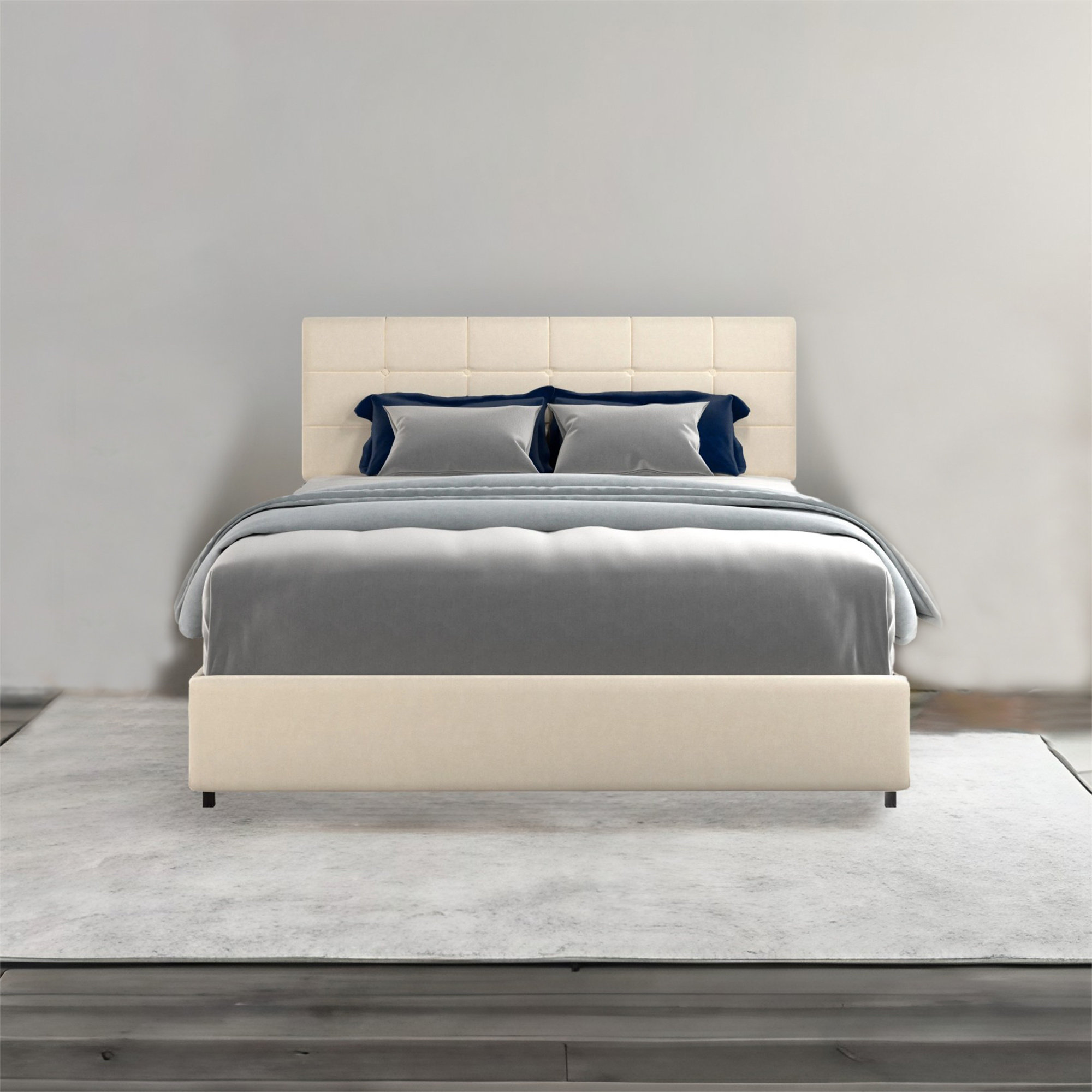 Everly Quinn Upholstered Metal Standard Storage Bed | Wayfair