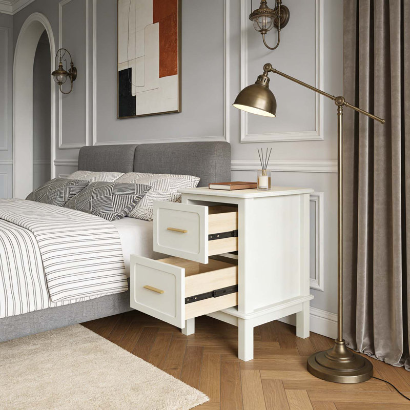 Sturdy Wood  Nightstand for Small Spaces and Organized Storage