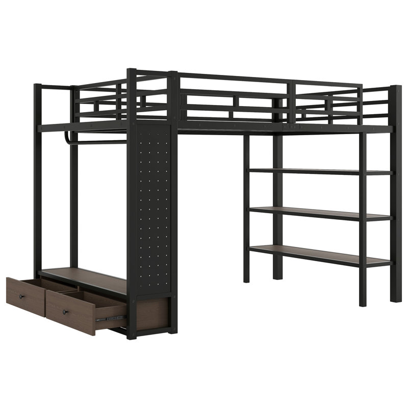 European Double (140 X 200 Cm) Bunk Bed Bed Frame, Black