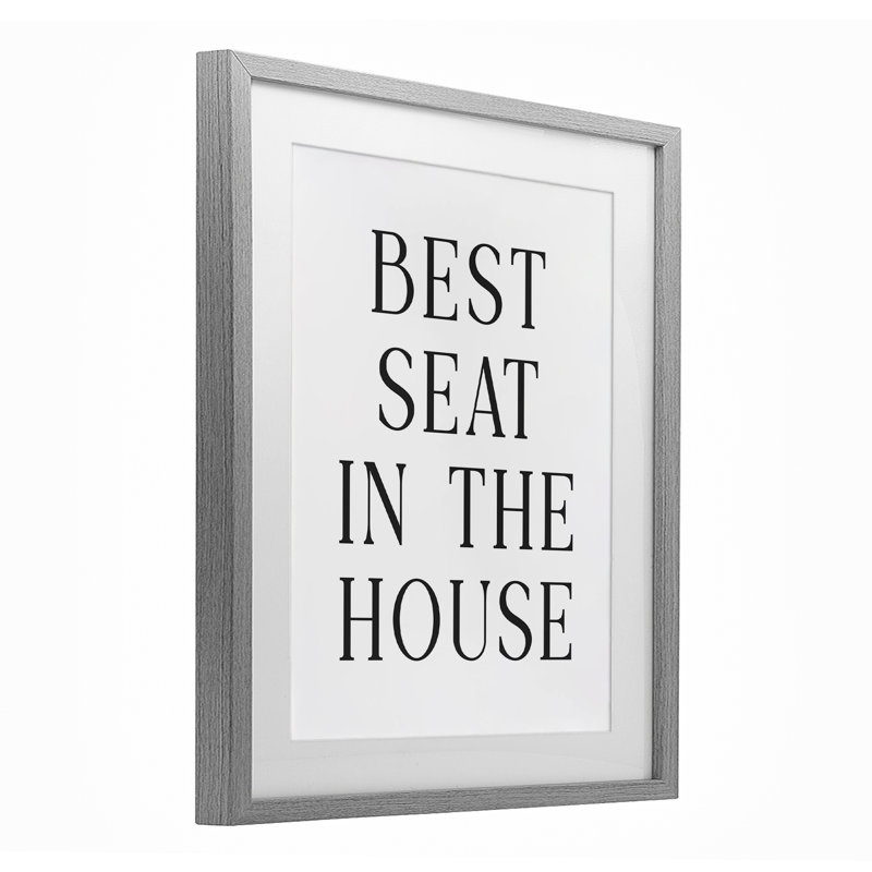 Toilette pour salle de bain Best Glass, impression par lettres et doublure, Cadre de ferme gris, H 16 po x l 13 po