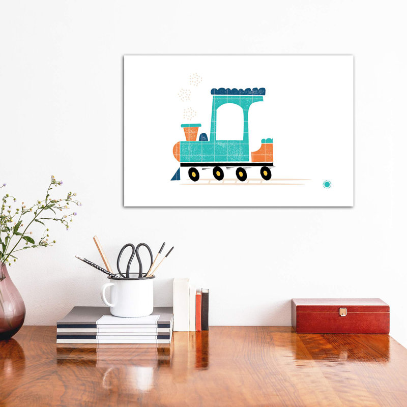 Train - imprimé, Pas de tapis, Toile tendue, H 8 po x l 12 po x P 0,75 po