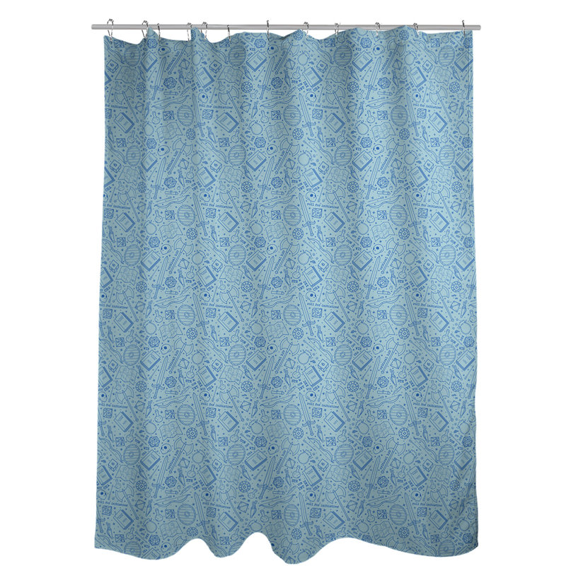 Rideau de douche simple classique RPG, Bleu foncé