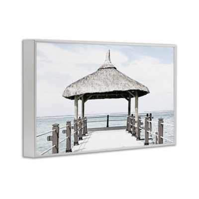 Jetty At Noon Coast Framed Giclee, design by Noah Bay