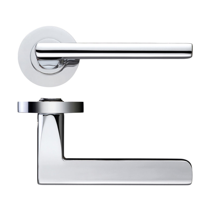 Venice Latch Door Handle, Polished Chrome