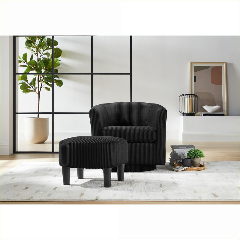 Fauteuil d'appoint pivotant, fauteuil avec repose-pieds pour le salon, chambre à coucher