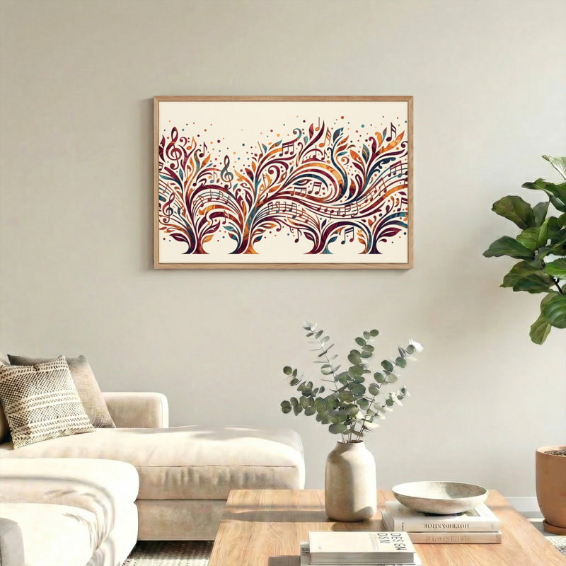 Ensemble de 1 toile murale « Floraison musicale », 36"H x 48"W, Natural