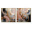 Abstrait, encre liquide rose et or, encre liquide I - formes abstraites, ensemble de 2 reproductions d'art mural-102568393-102568395