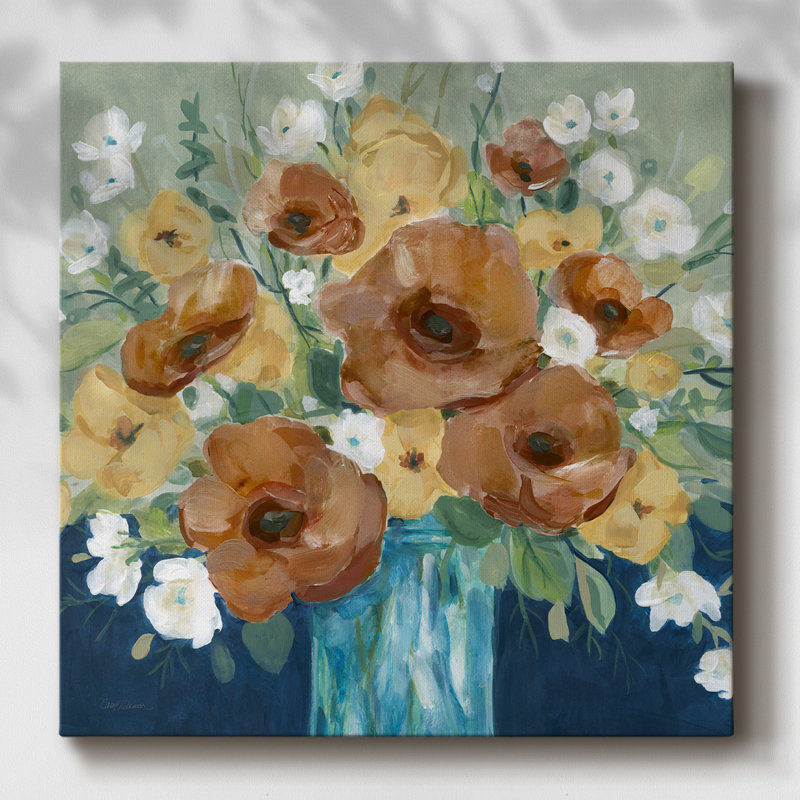Coquelicots audacieux - impression sur toile tendue, H 8 po x l 8 po x P 1,5 po