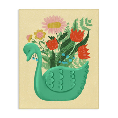 Spring Swan Flower Bouquet Canvas, design by Jilly Jack Designs