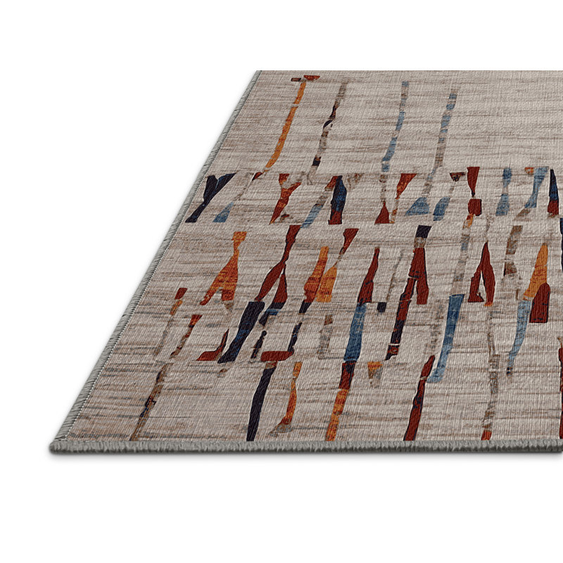 Tapis gris lavable à la machine, Carré 3 pi