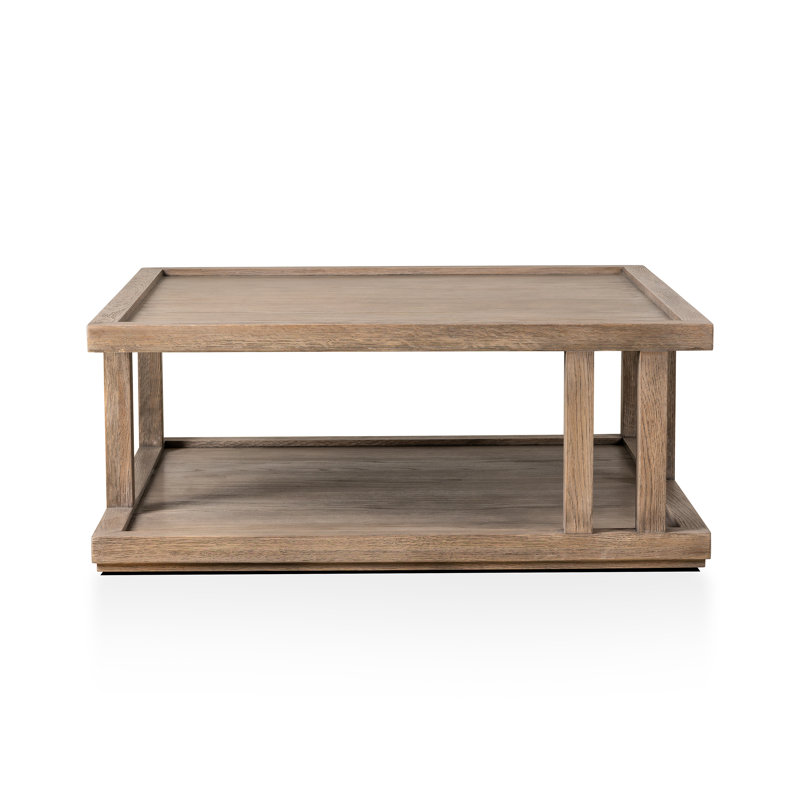 Charley Solid Wood Coffee Table, Warm Natural Oak Veneer