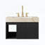 Meuble-lavabo suspendu avec comptoir en pierre frittée couleur crème veinée or et lavabo en céramique, 3 trous pré-percés pour robinetterie-587216986-587216980-587216978