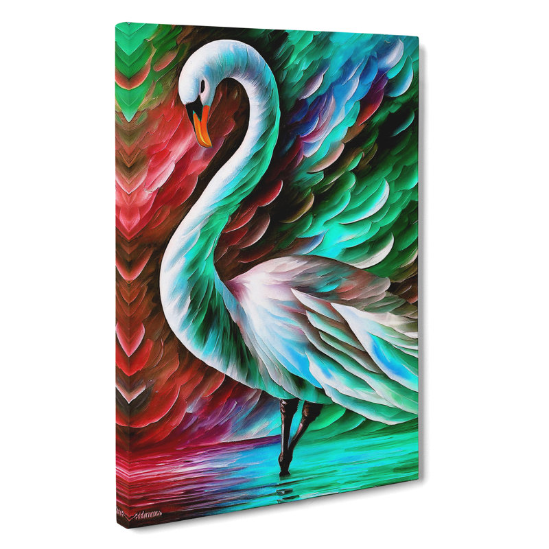 Swan Portrait No.2 - Wrapped Canvas, 76cm H x 50cm W x 3cm D