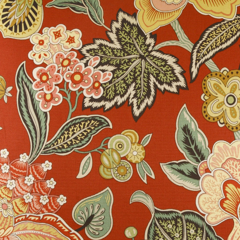 Augustus Square Pillow Cover & Insert, Red Floral, 22"H x 22"W
