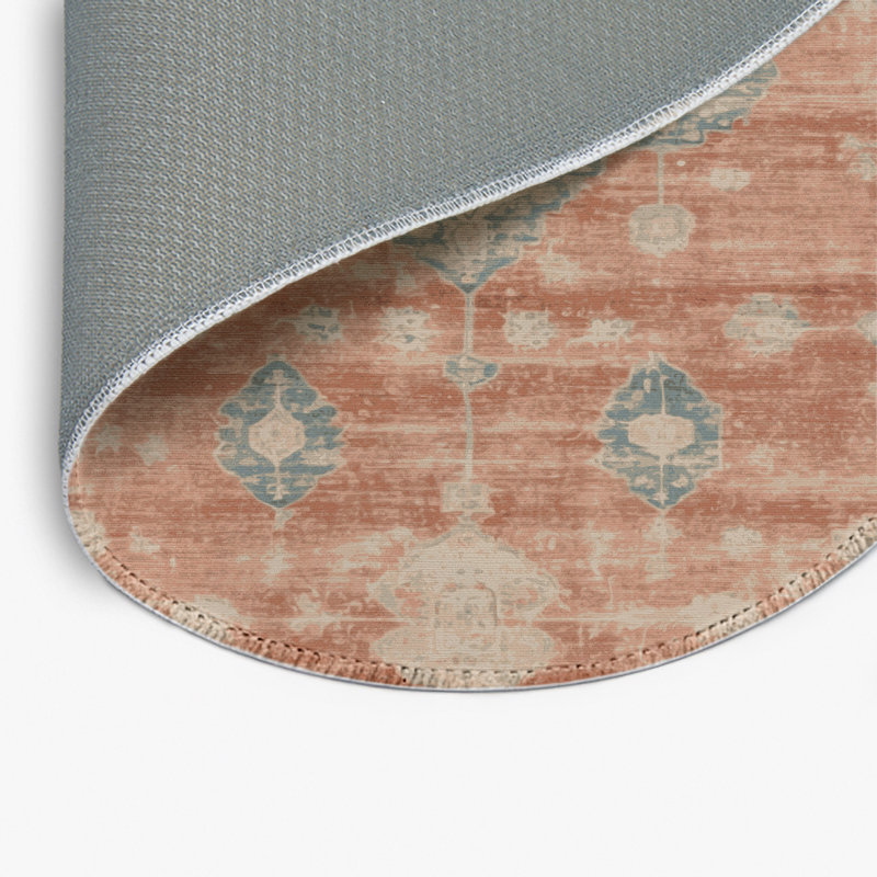 Tapis intérieur et extérieur brun Overdyed, Rond 5 pi