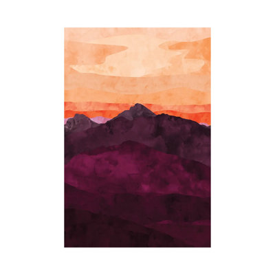 Montagne mauve au coucher du soleil