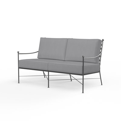 Lucier 51.77'' Wide Straight Iron Loveseat with Sunbrella® Cushions