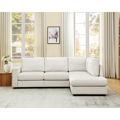 100Inch Upholstered Chenille L-Shaped Sofa