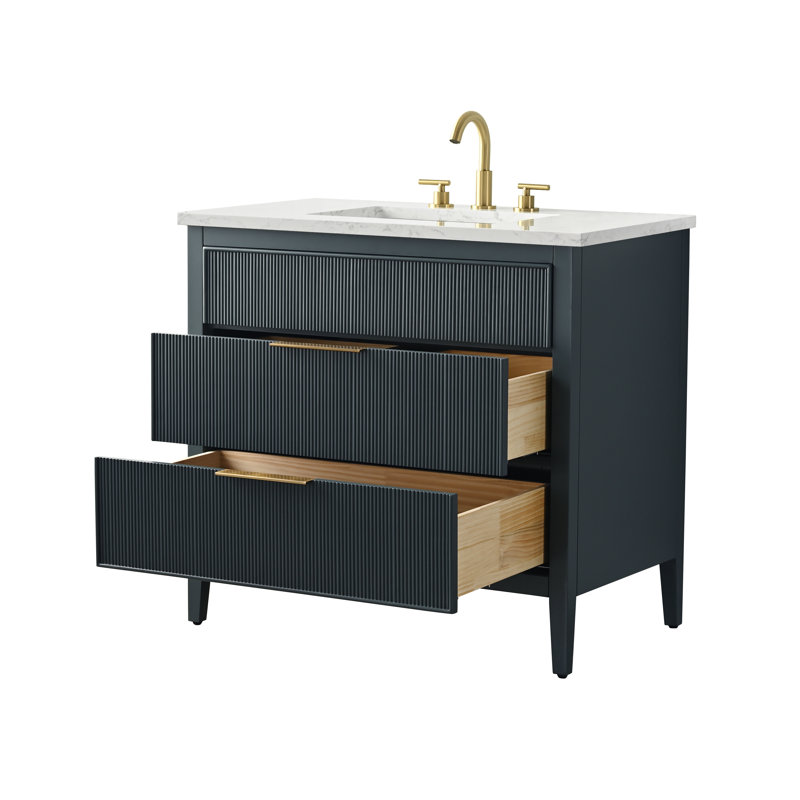 Emma 36" W Single Vanity, Vintage Blue