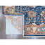 Tapis oriental bleu noué à la main 10 pi 3 po x 13 pi 10 po, motif persan antique noué à la main, teinture végétale, velours zéro, tondeuse basse