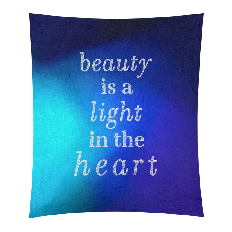 Tapisserie guillemet de beauté en polyester, H 104 po x l 88 po, Lueur bleue