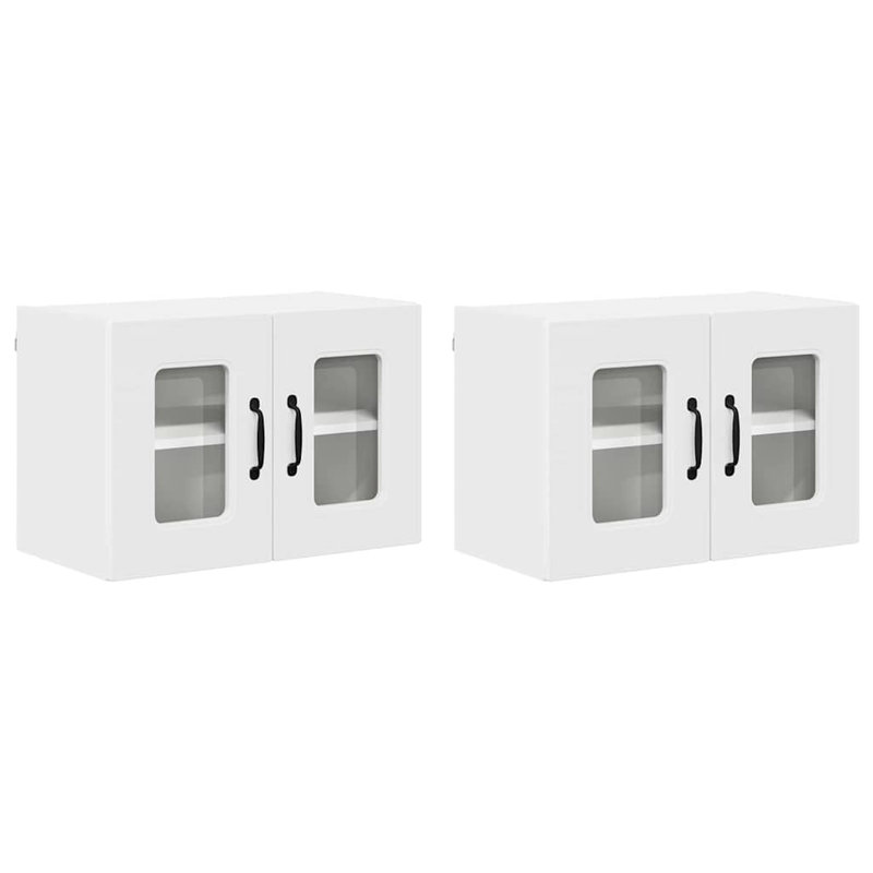 Vidaxl Kitchen Wall Cabinet With Shelf 2 Pcs White 60 X 31 X 40 Cm, White