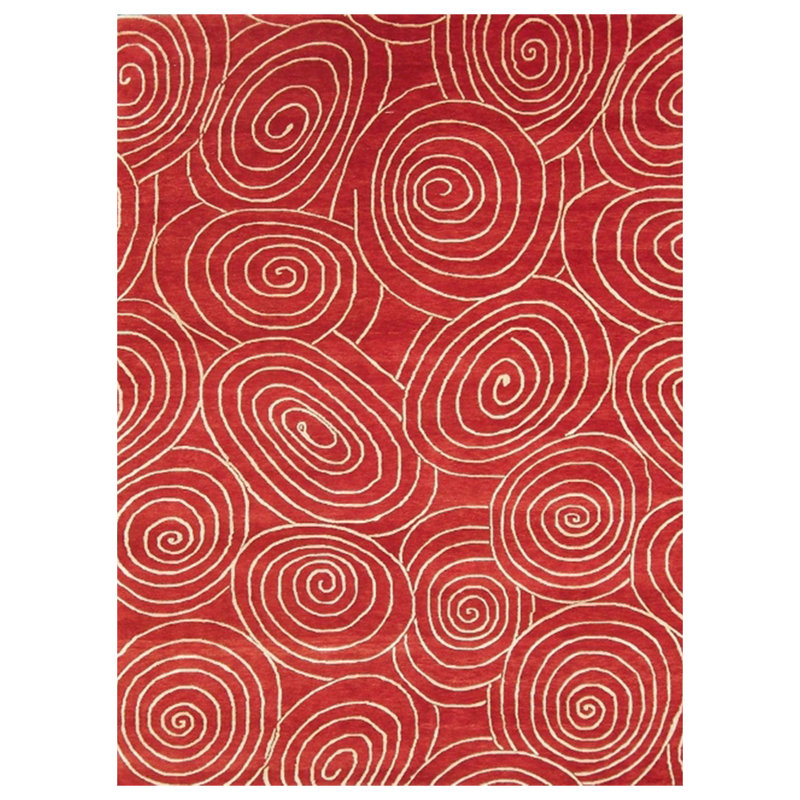 Tapis de zone noué la rouille 8 pi x 10 po one-of-kind Laga