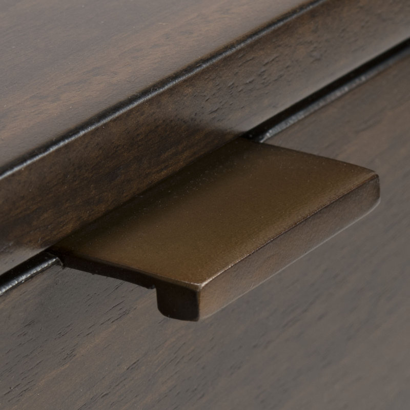 Vera Solid Wood Writing Desk, Smoked Eucalyptus/Bronze Plated
